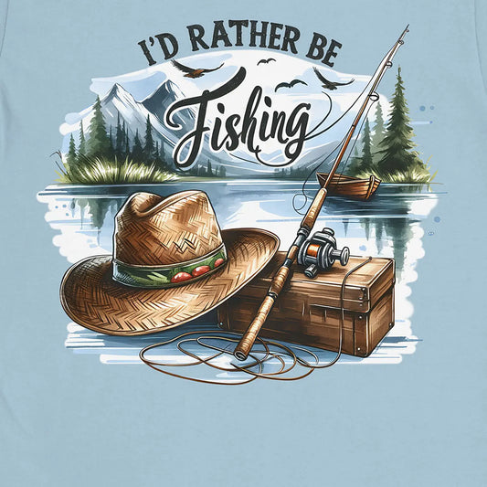 Light Blue, I'd Rather Be Fishing Tee – fish-room