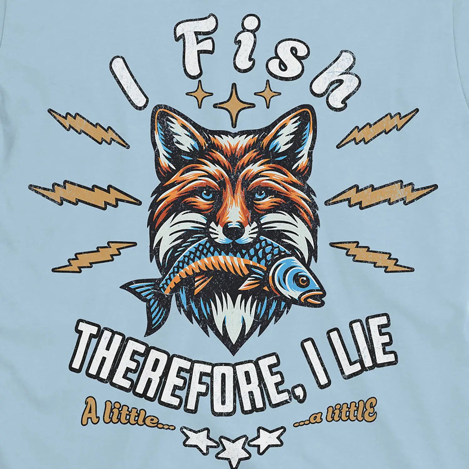 Light Blue, I Fish, Therefore I Lie... A Little Tee – fish-room