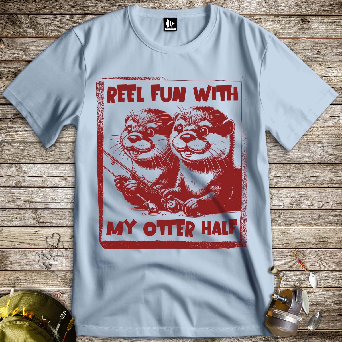 Reel Fun with My Otter Half Tee-funny fishing t shirt-FISH-ROOM LLC