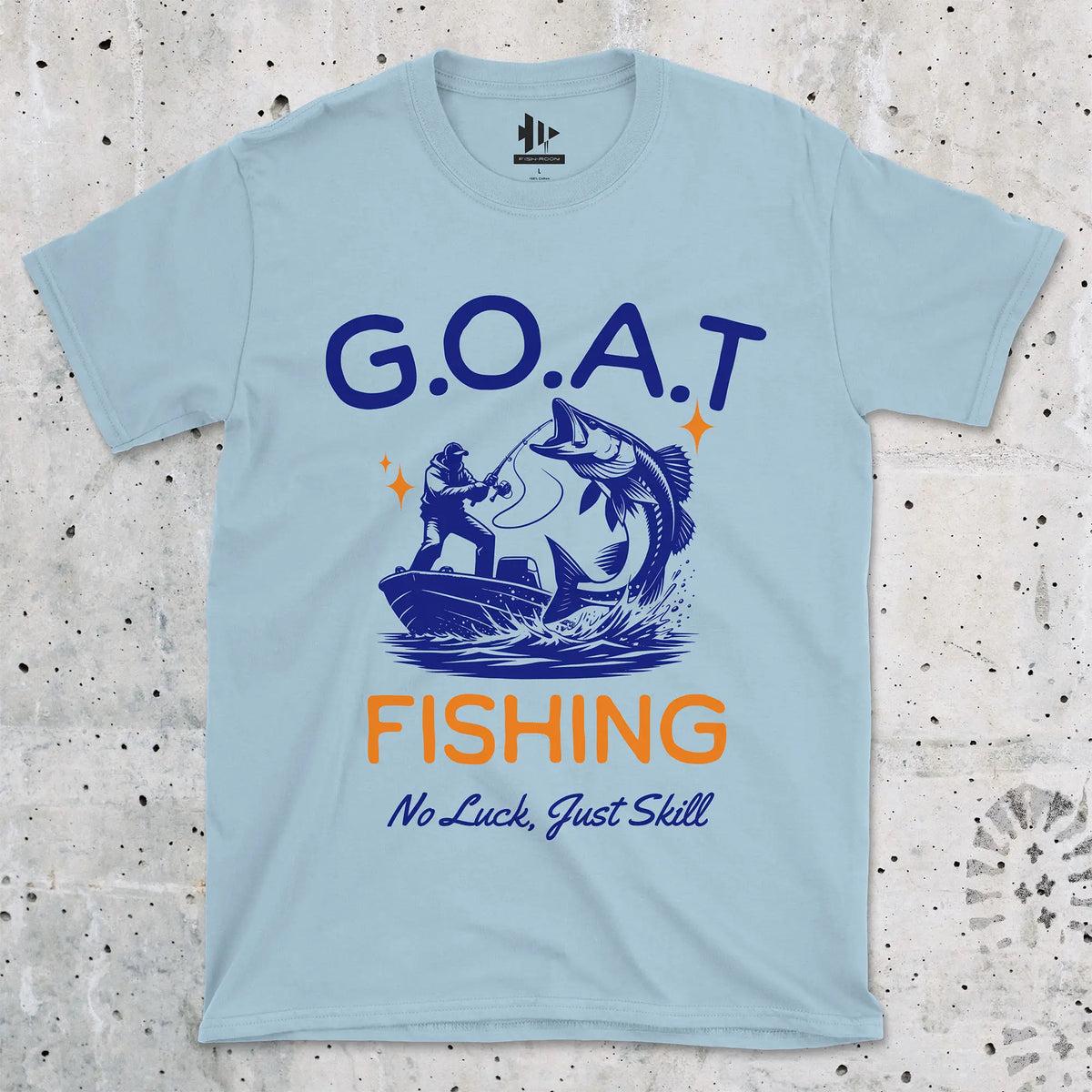 Light Blue, GOAT Fishing Tee – fish-room