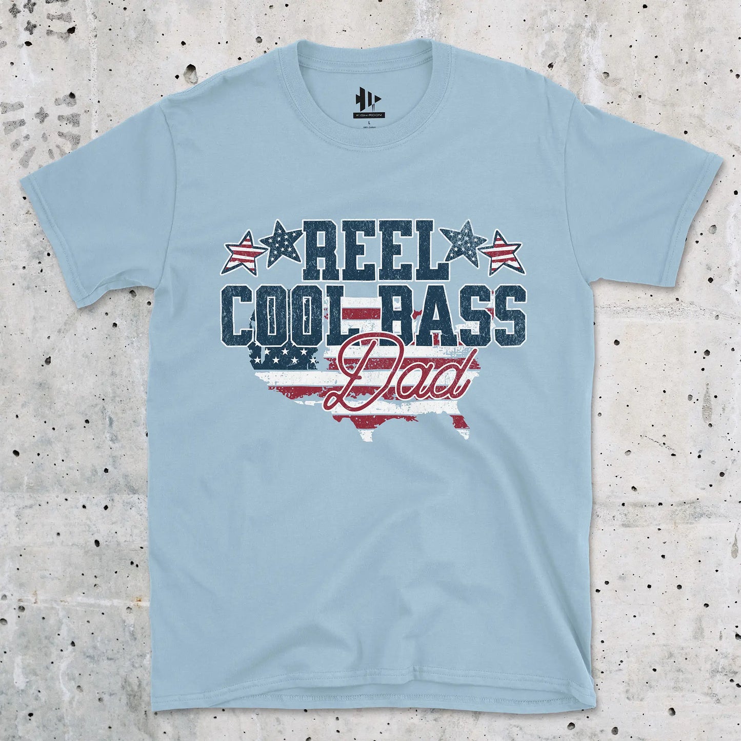 Light Blue, Reel Cool Bass Dad Tee – fish-room