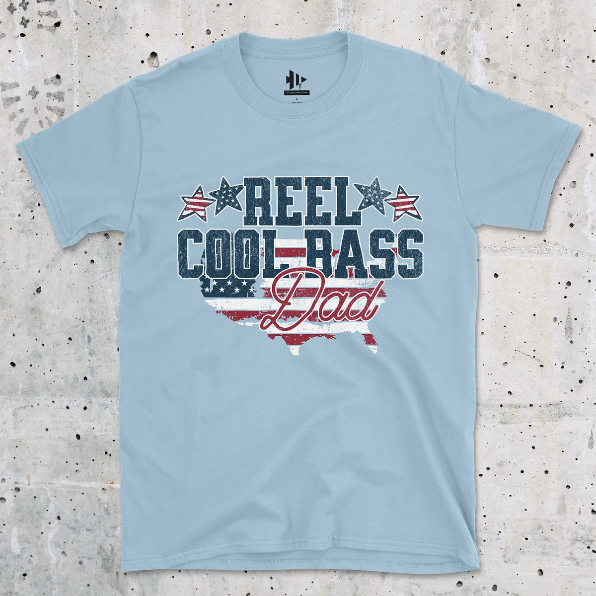 Light Blue, Reel Cool Bass Dad Tee – fish-room