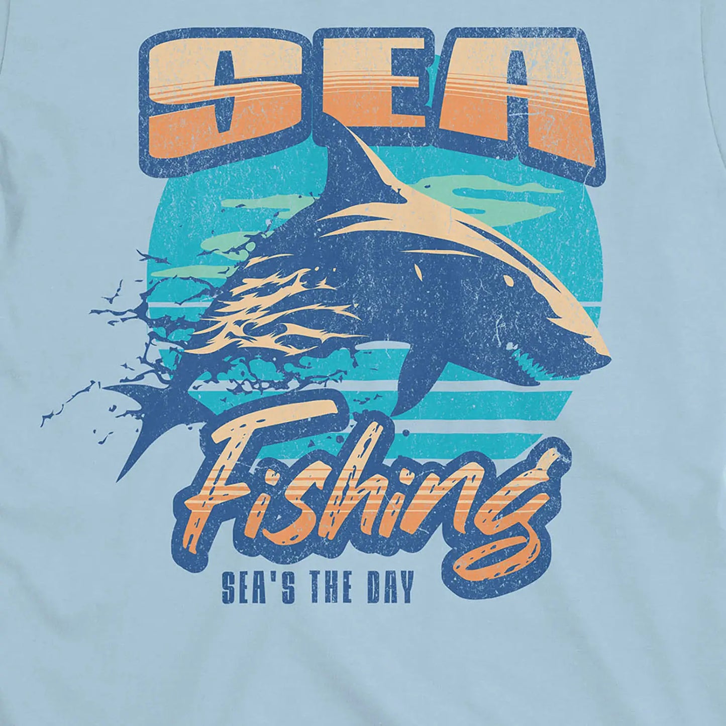 Light Blue, Sea Fishing, Sea's the Day Shark Tee – fish-room