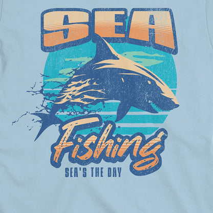 Light Blue, Sea Fishing, Sea's the Day Shark Tee – fish-room
