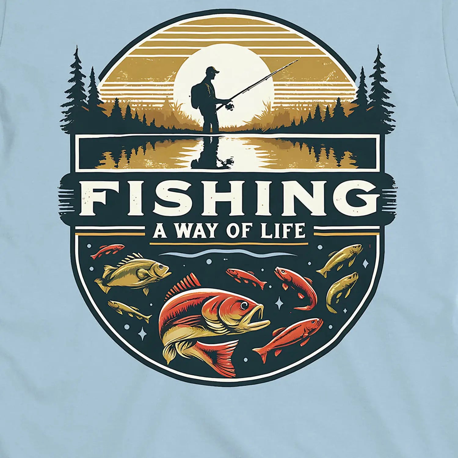 Light Blue, Fishing, Way of Life Tee – fish-room