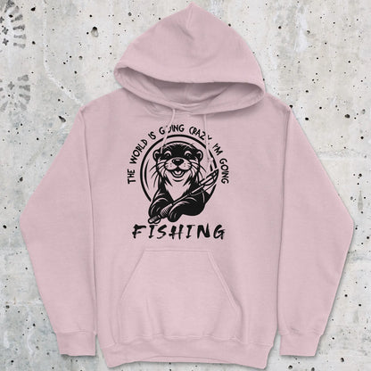 Light Pink, The World is Going Crazy, I'm Going Fishing Hoodie – fish-room