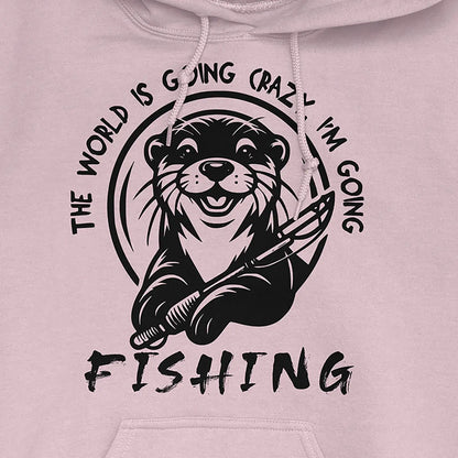 Light Pink, The World is Going Crazy, I'm Going Fishing Hoodie – fish-room