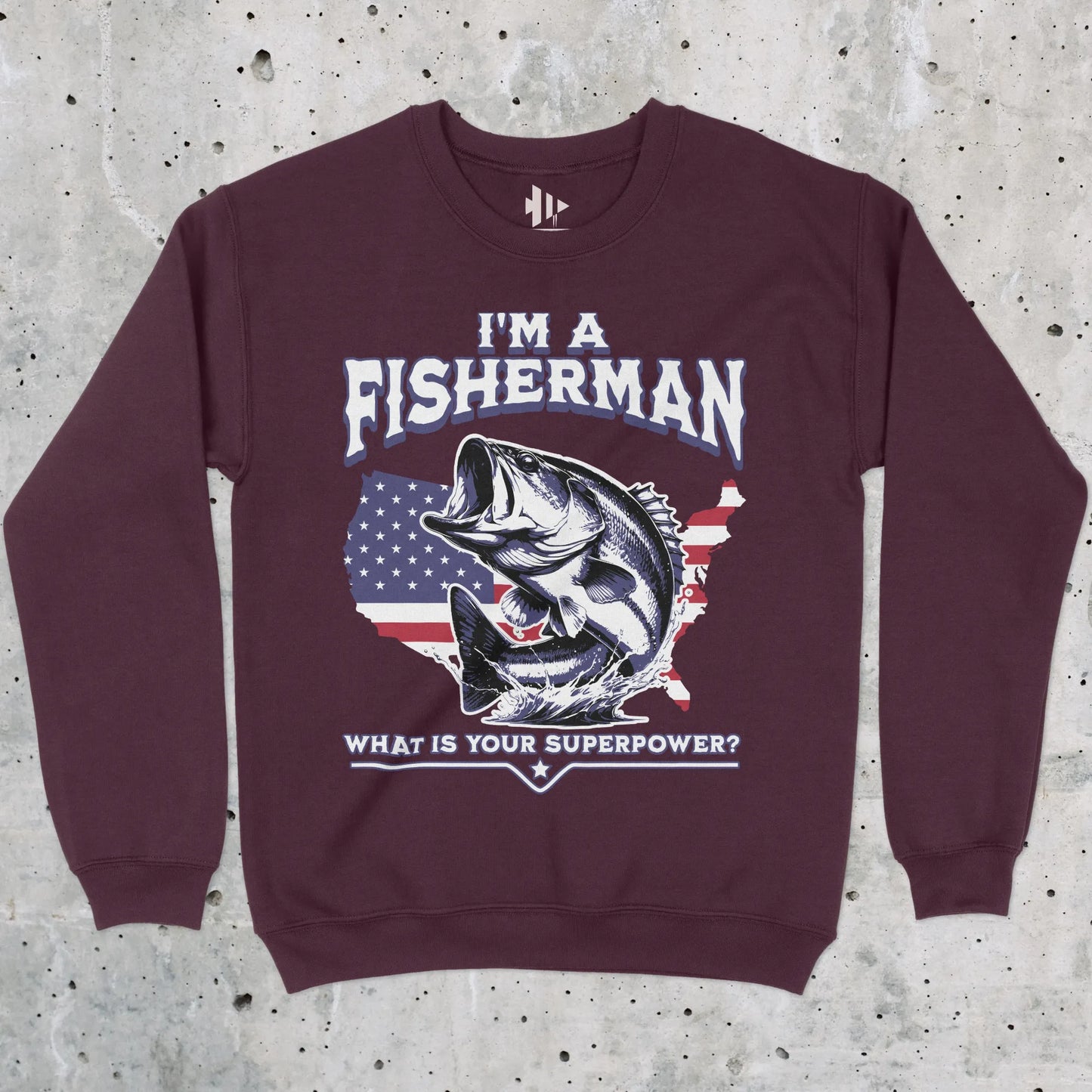 Maroon, Fisherman Superpower Sweatshirt – fish-room