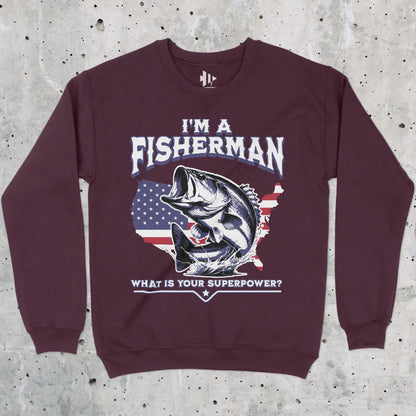 Maroon, Fisherman Superpower Sweatshirt – fish-room