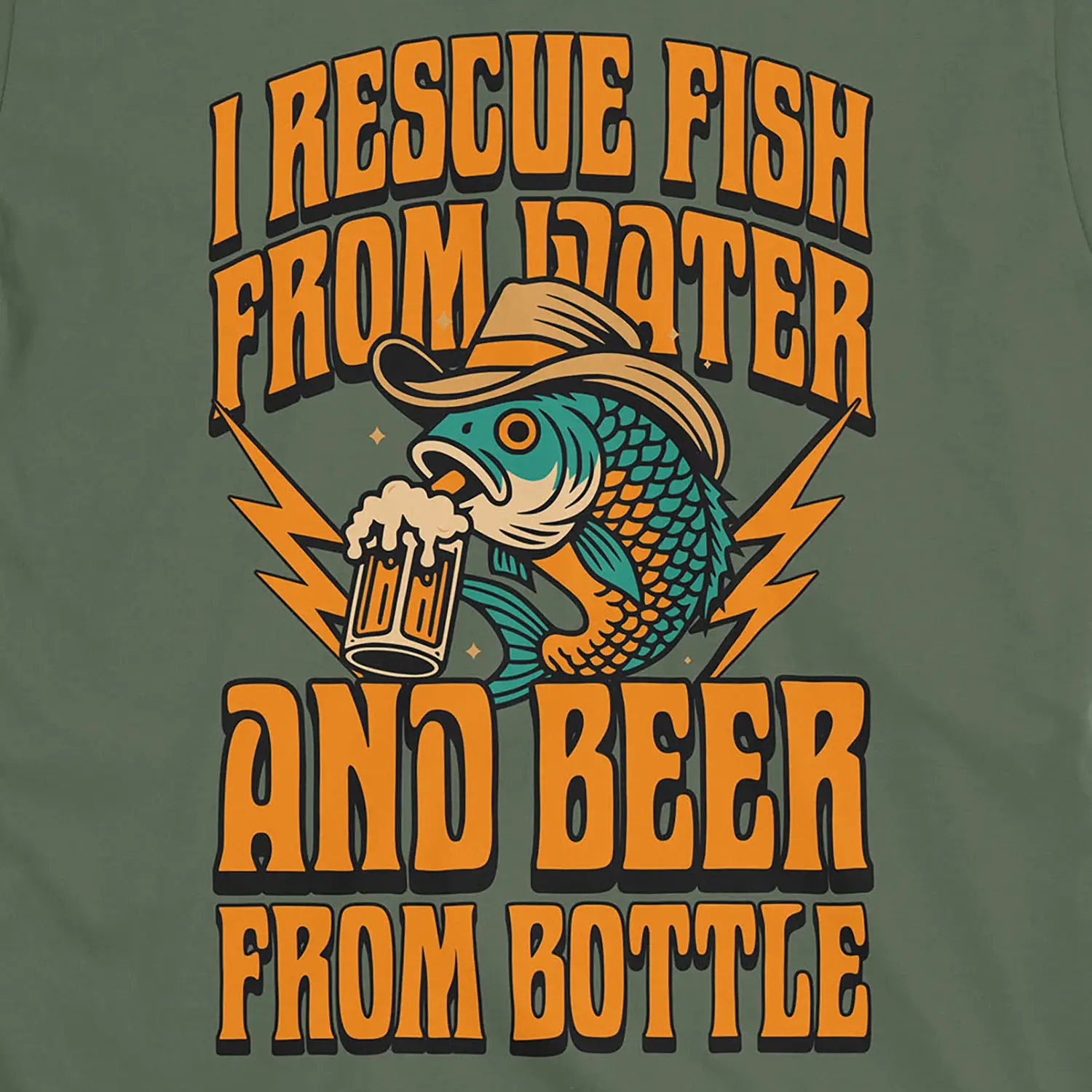 Beer & Bass – Classic Combo Tee Military Green T-Shirt