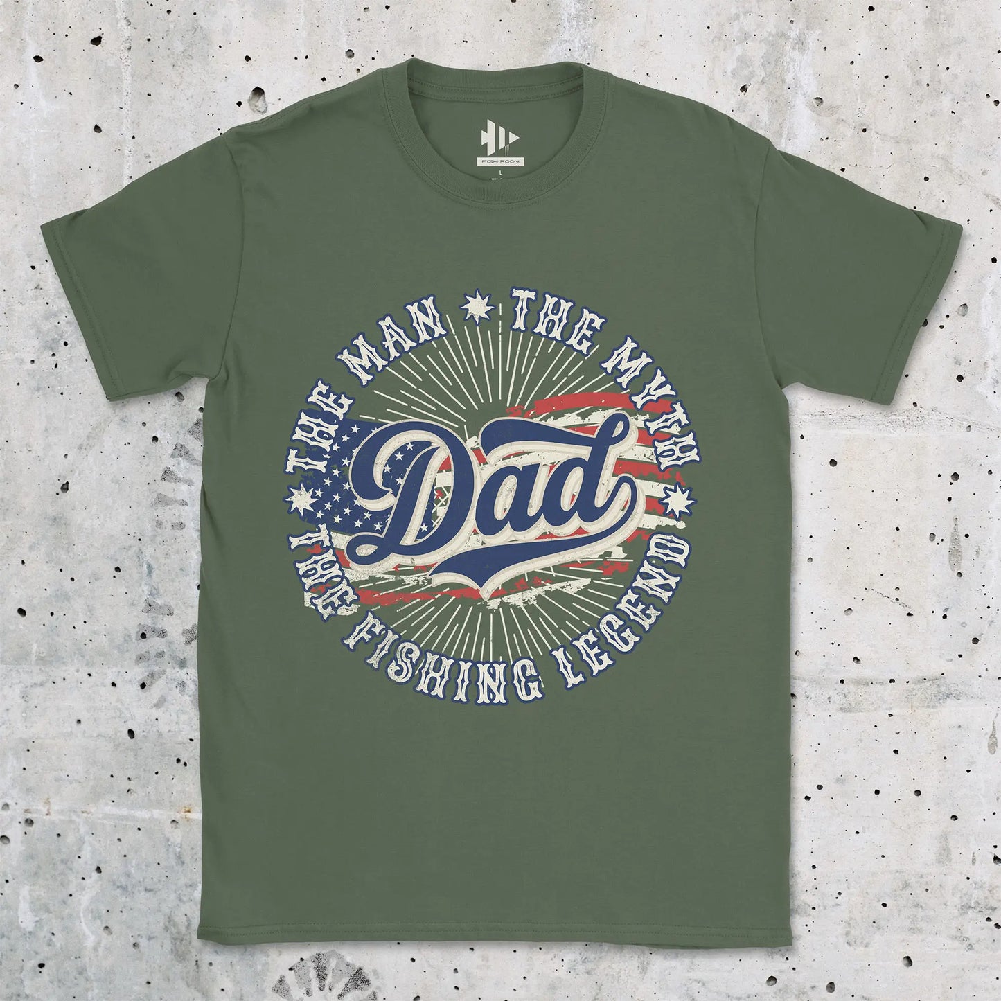 Military Green, Legendary Dad Fishing Tee – fish-room