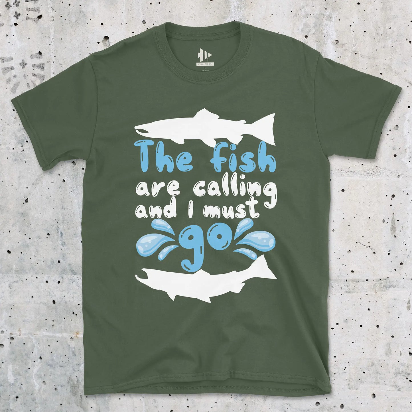 Military Green, The Fish are Calling Tee – fish-room
