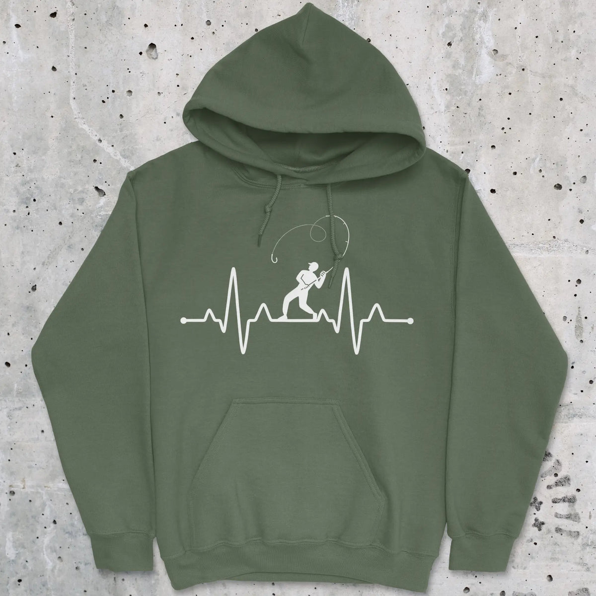 Military Green, Fisherman's Heart Line Hoodie – fish-room