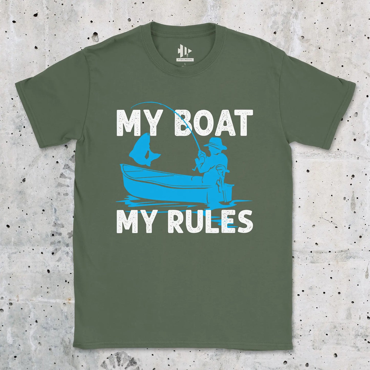 Military Green, My Boat My Rules Tee – fish-room
