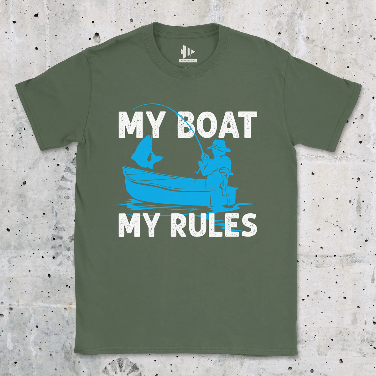 Military Green, My Boat My Rules Tee – fish-room