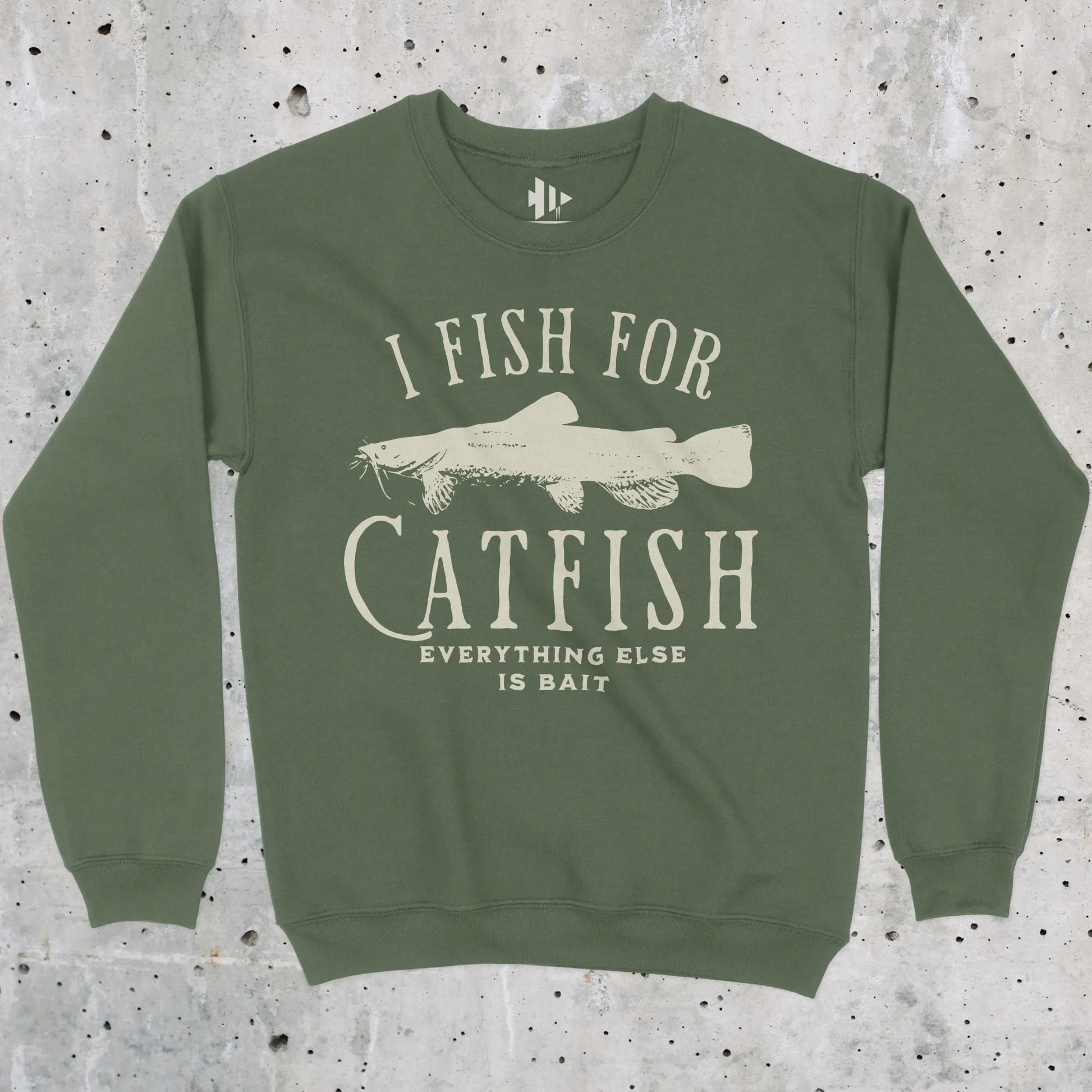 Military Green, I Fish For Catfish Sweatshirt – fish-room