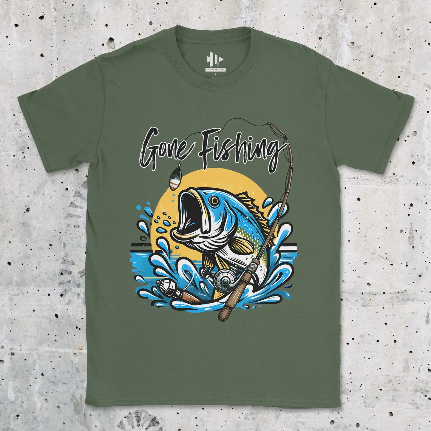 Gone Fishing Tee Military Green T-Shirt
