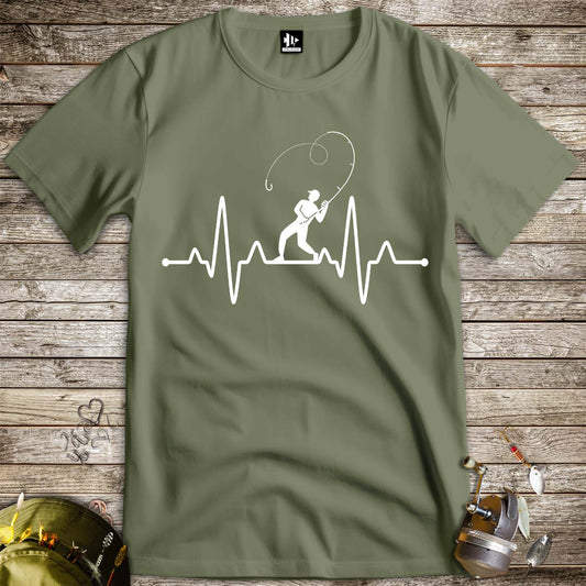 Fisherman's Heart Line Tee-funny fishing t shirt-FISH-ROOM LLC