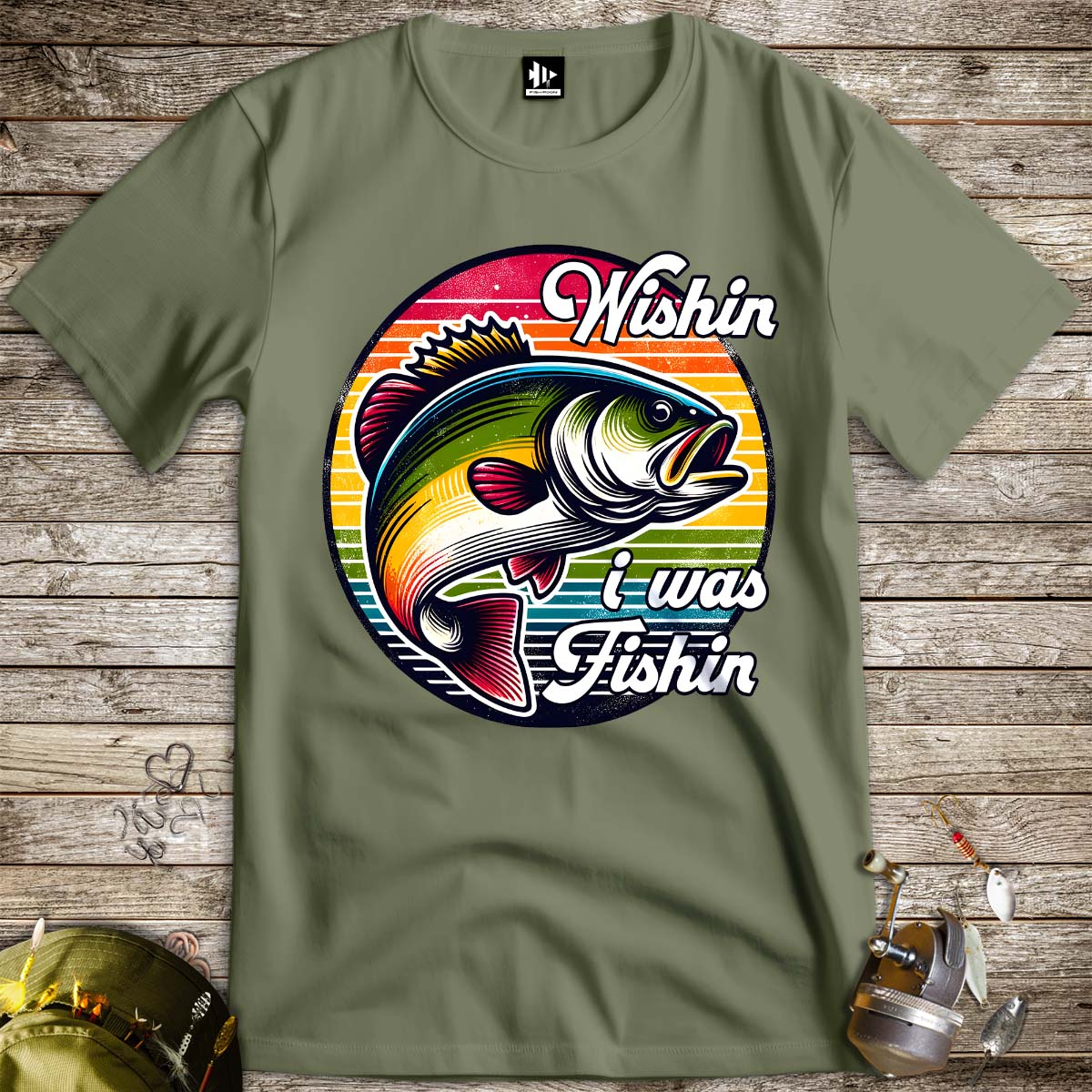 Wishin' I was Fishin' Tee-funny fishing t shirt-FISH-ROOM LLC