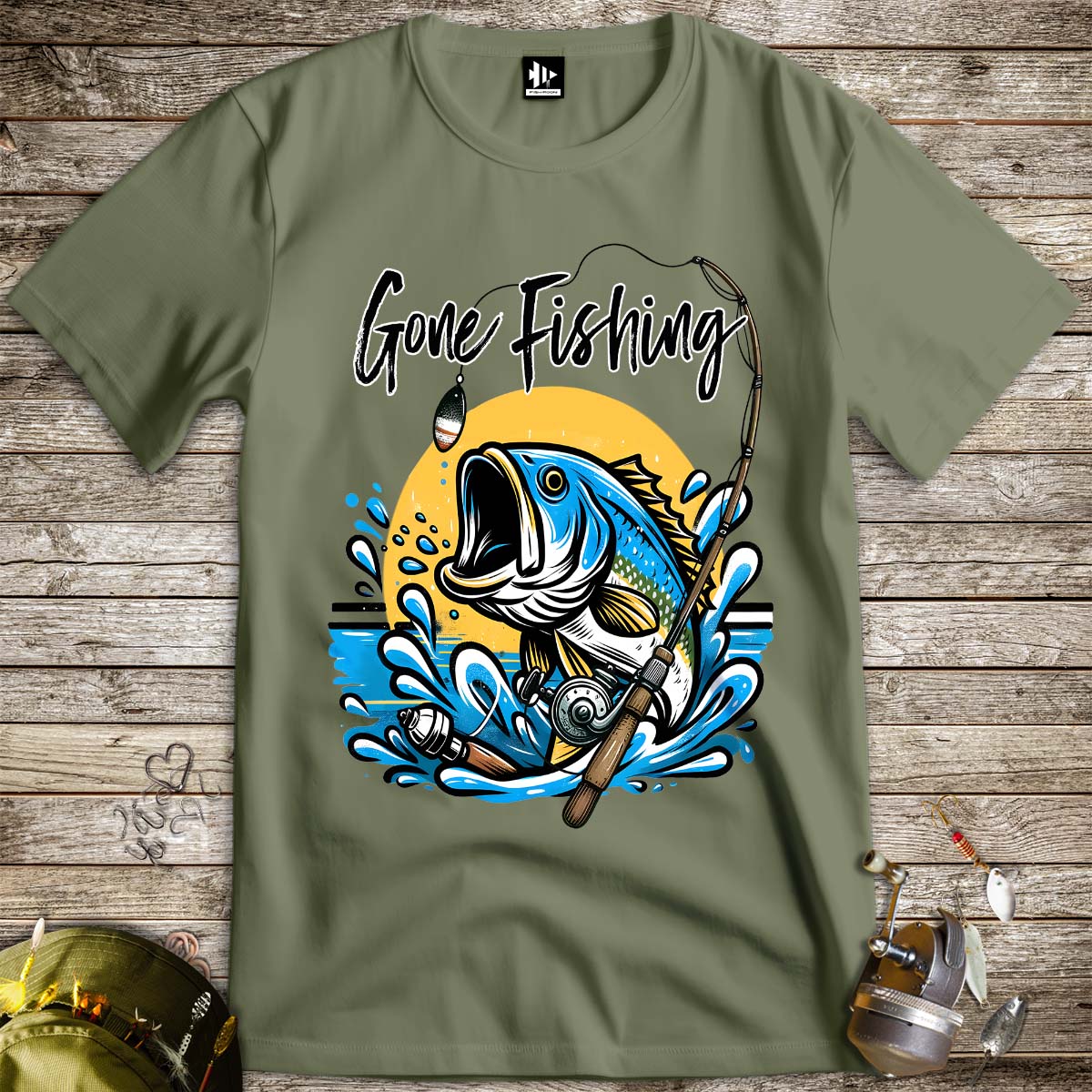 Gone Fishing Tee-funny fishing t shirt-FISH-ROOM LLC