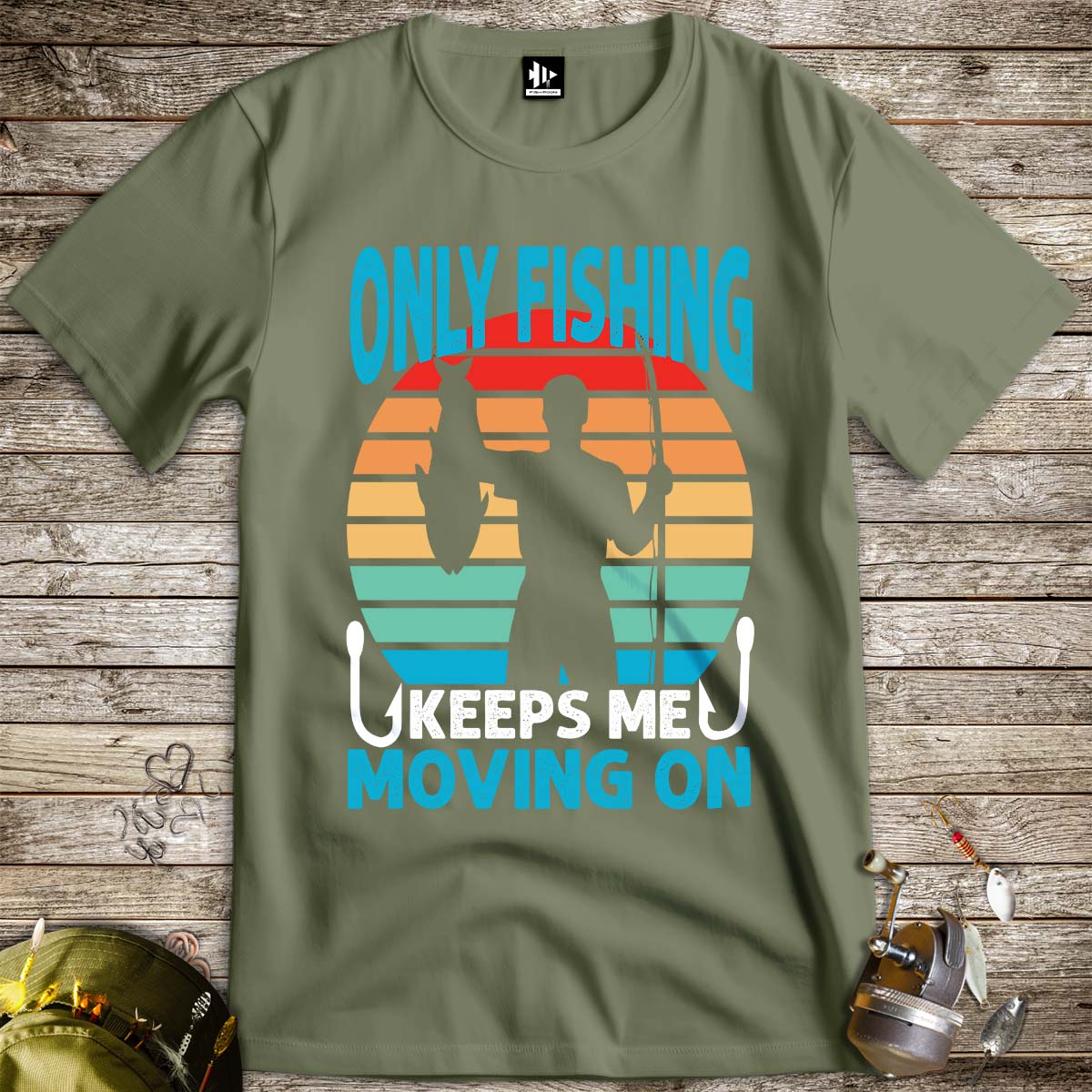Fishing Keep Me Moving Tee-funny fishing t shirt-FISH-ROOM LLC