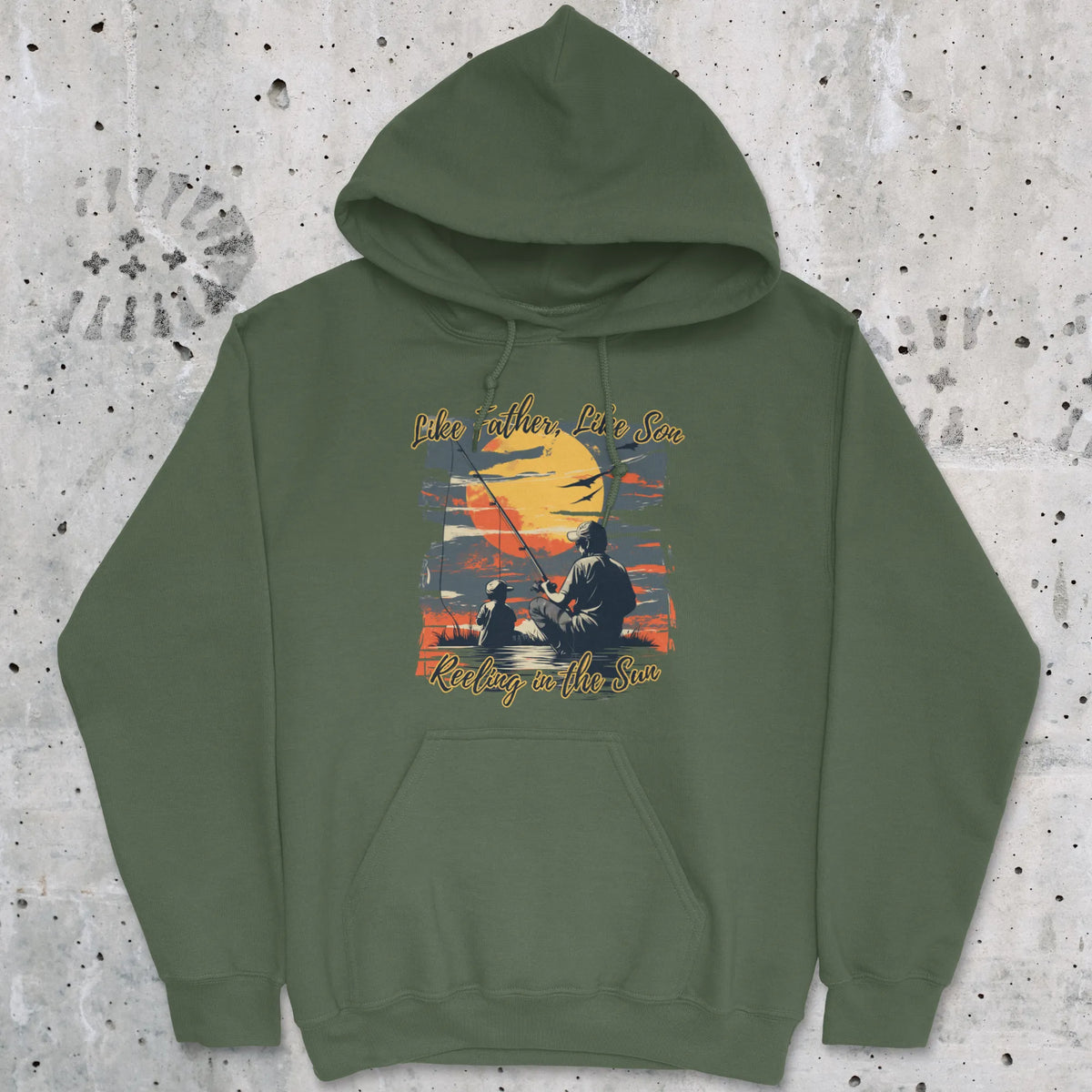 Military Green, Like Father Like Son Hoodie – fish-room