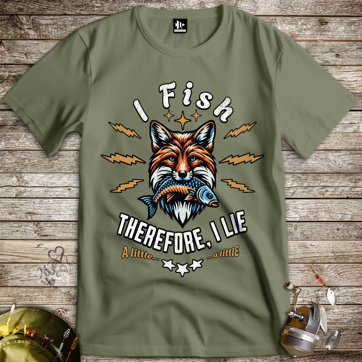 I Fish, Therefore I Lie... A Little Tee-funny fishing t shirt-FISH-ROOM LLC