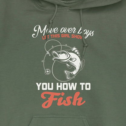 Military Green, Move Over Boys! Hoodie – fish-room
