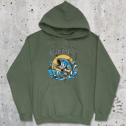 Military Green, Gone Fishing Hoodie – fish-room