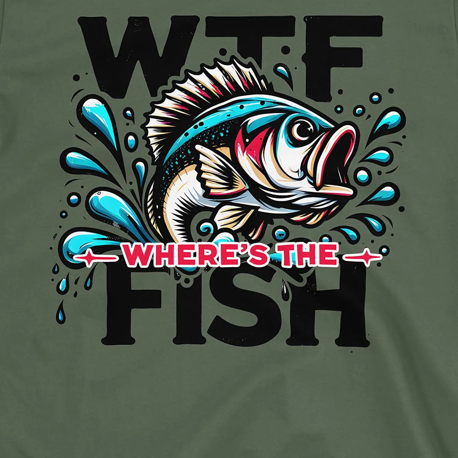 Military Green, WTF: Where's the Fish?  Tee – fish-room