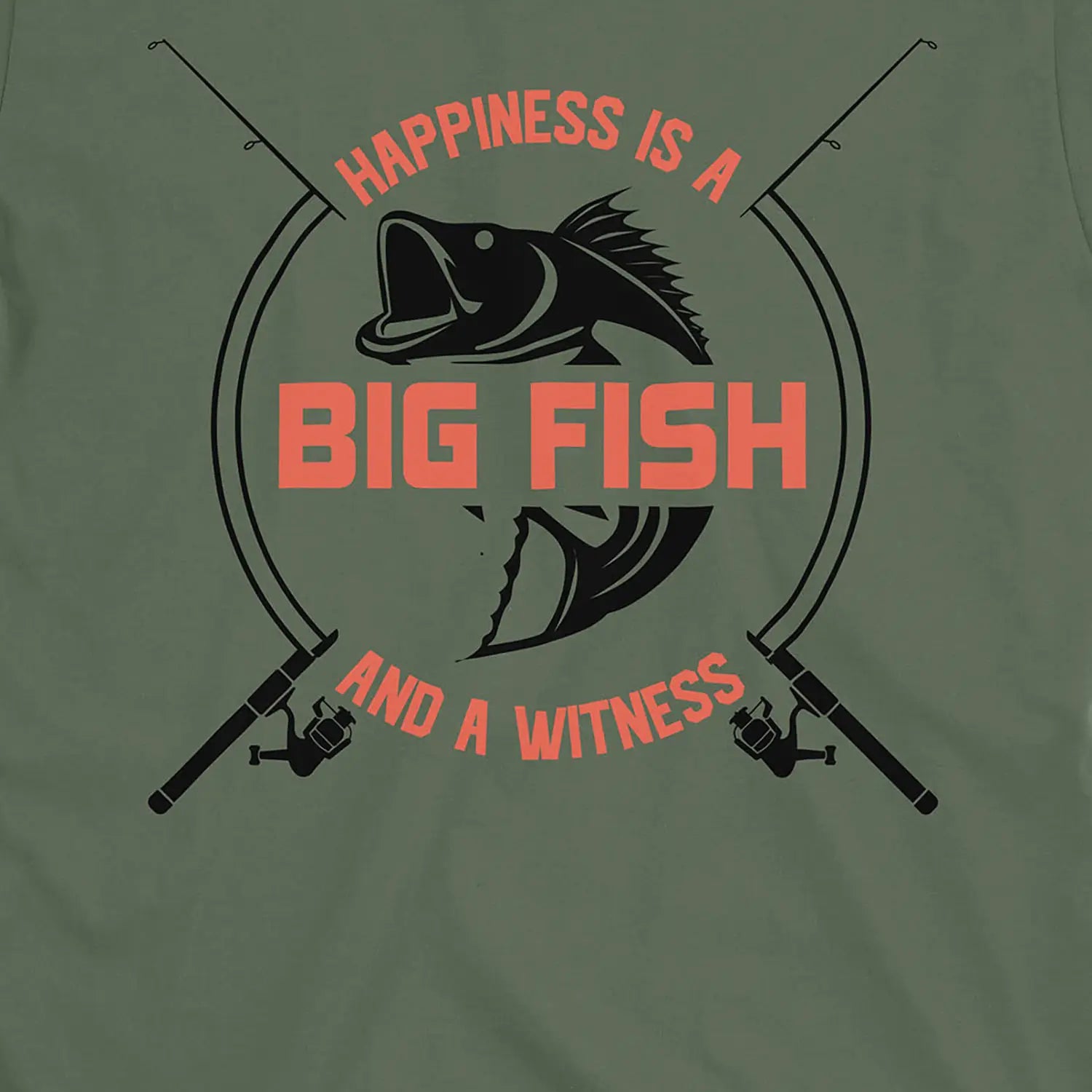 Military Green, Big Fish Happiness Tee – fish-room