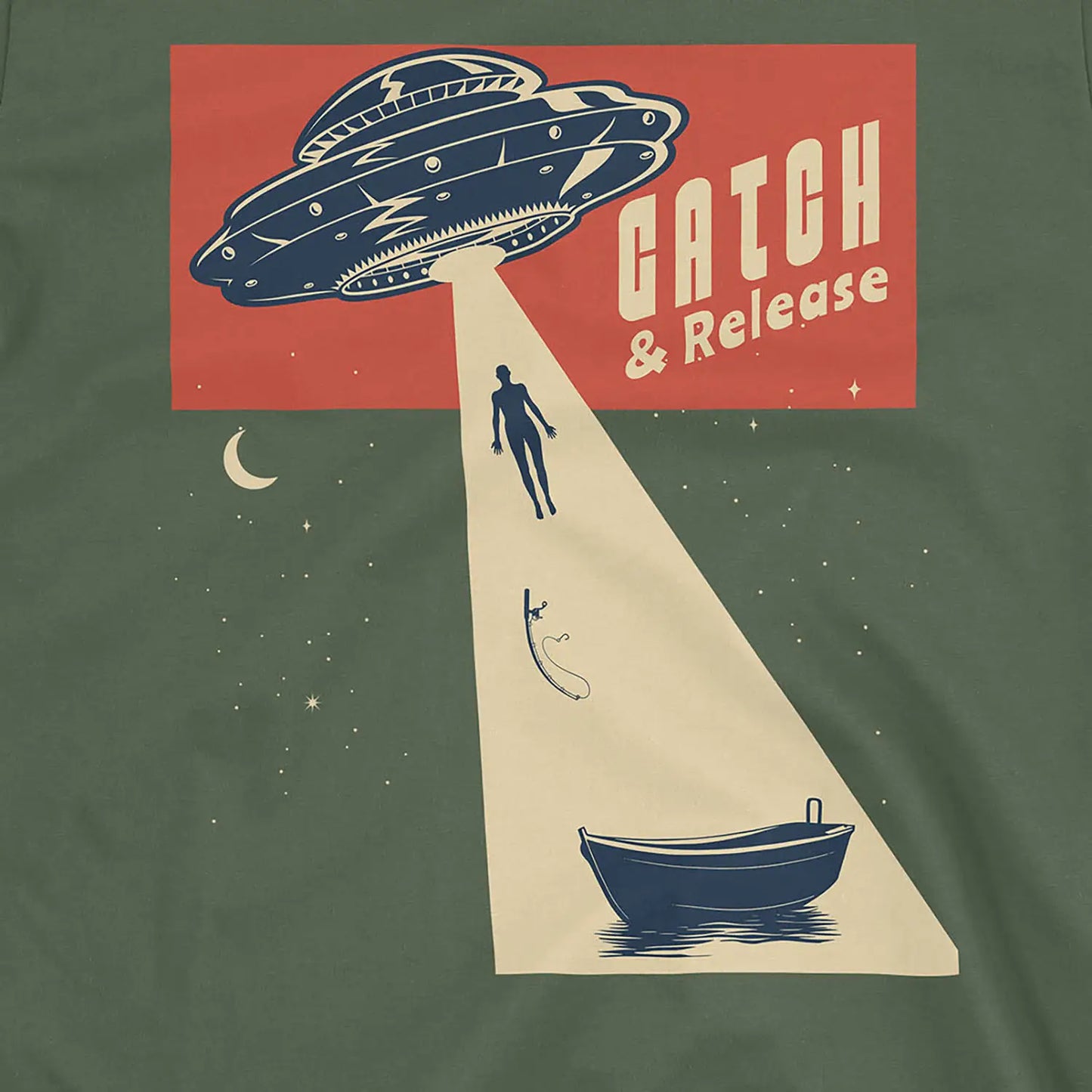 Catch & Release – UFO Edition Tee Military Green T-Shirt