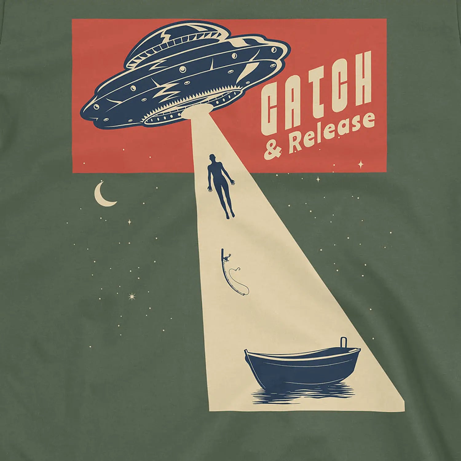 Catch & Release – UFO Edition Tee Military Green T-Shirt