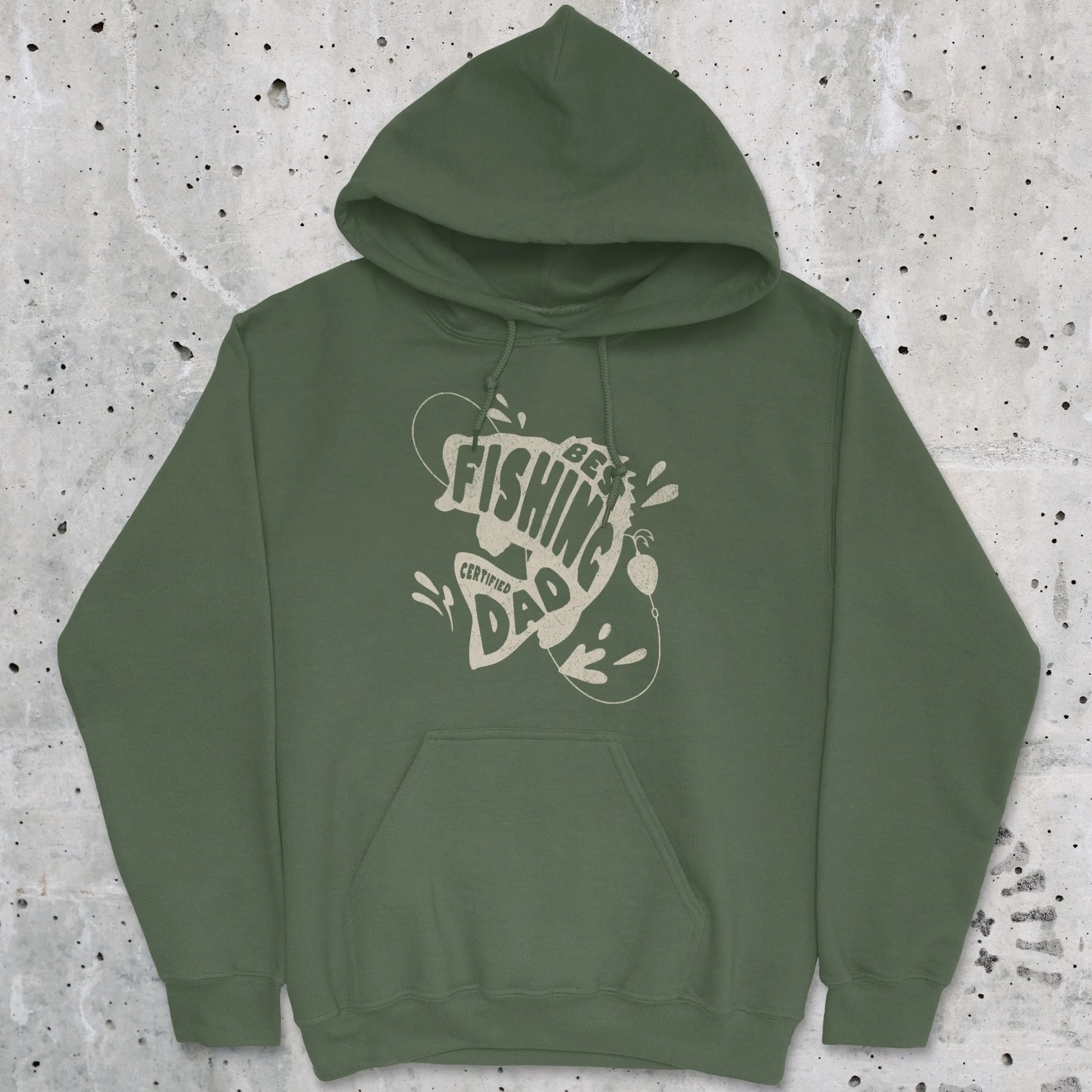 Military Green, Certified Best Fishing Dad Hoodie – fish-room