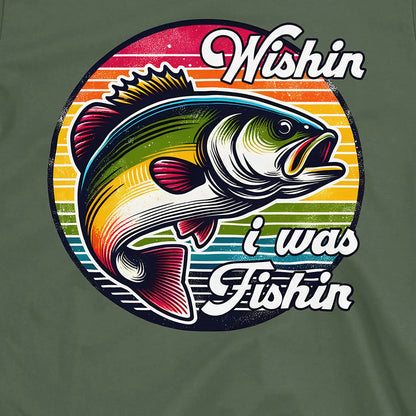Military Green, Wishin' I was Fishin' Tee – fish-room
