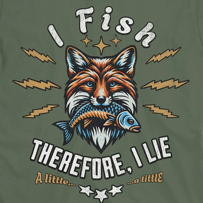Military Green, I Fish, Therefore I Lie... A Little Tee – fish-room