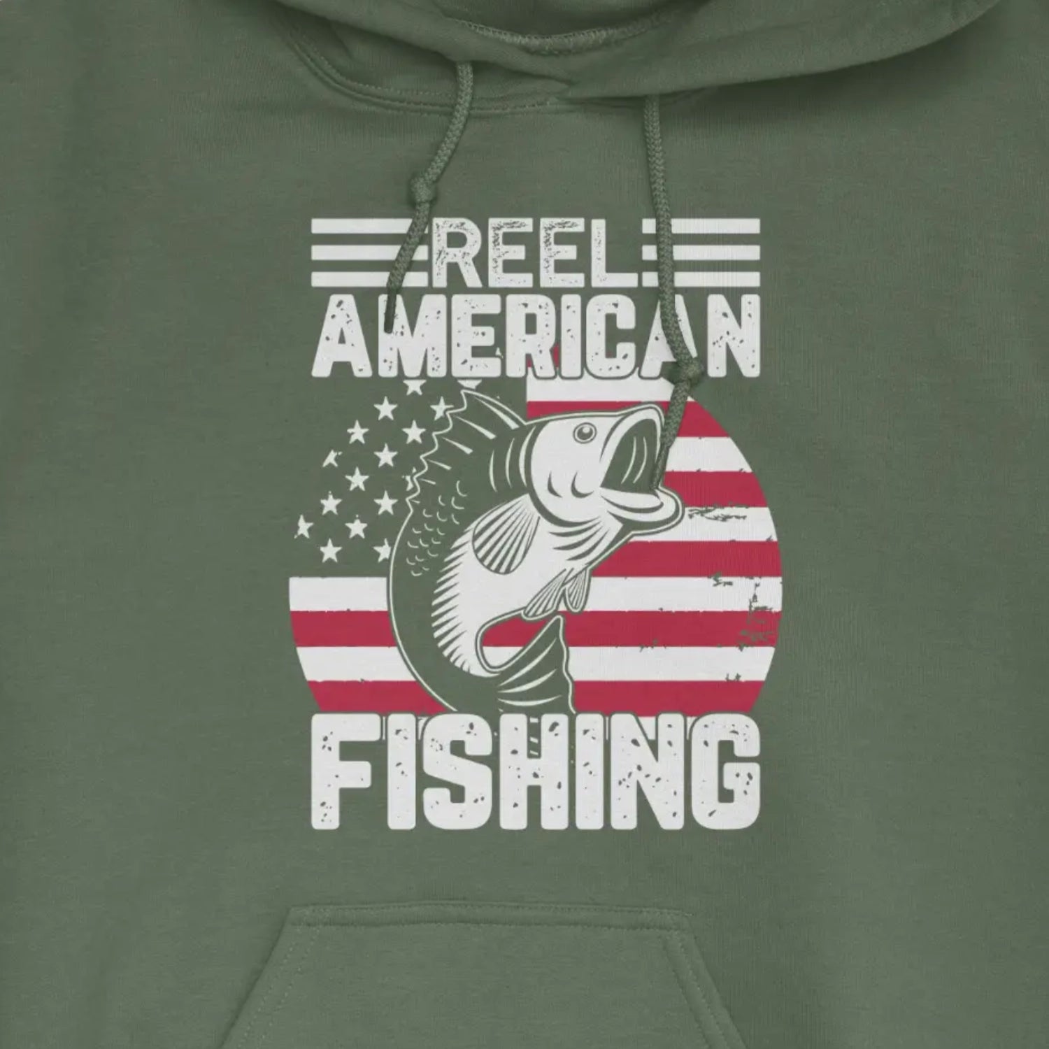 Military Green, Reel American Fishing Hoodie – fish-room