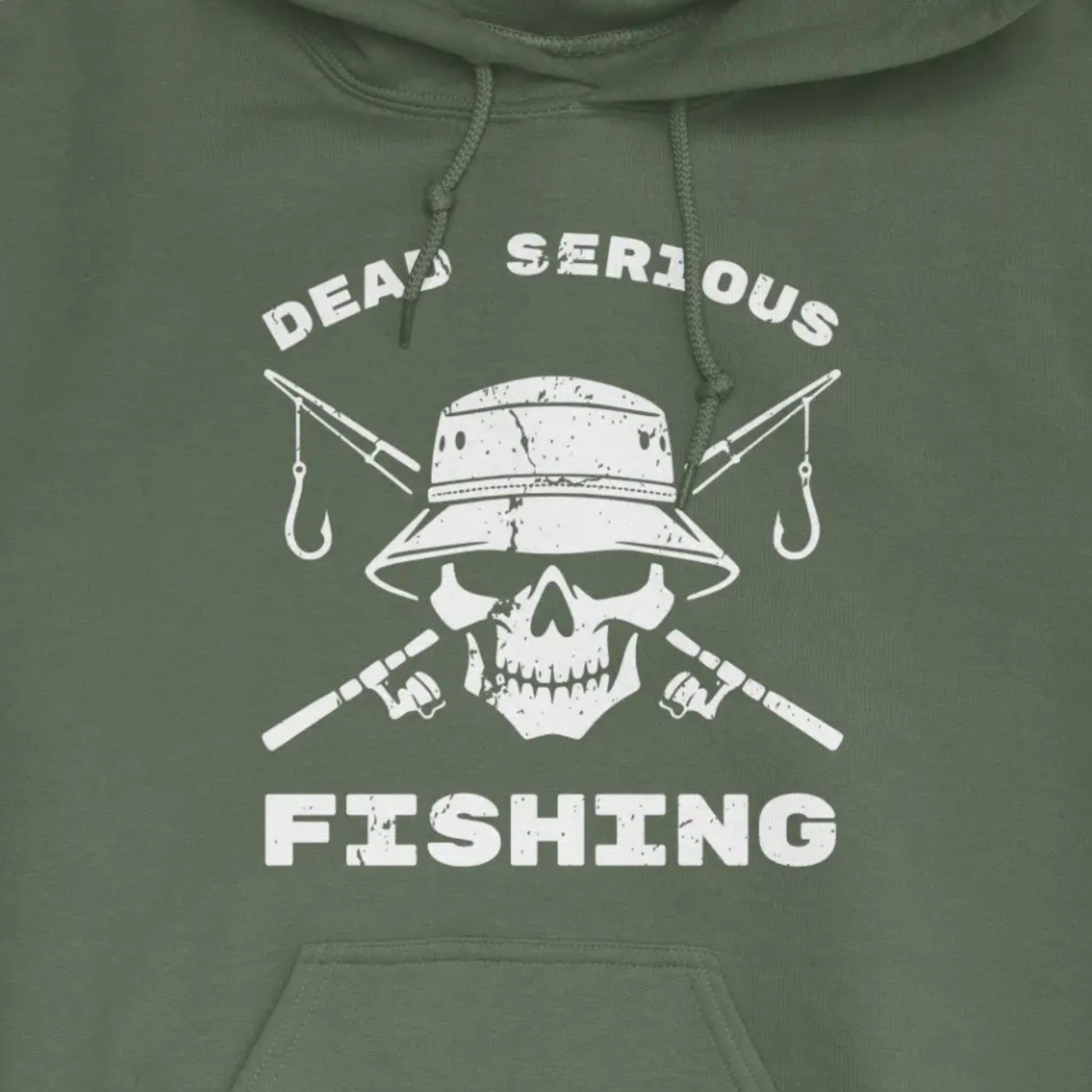 Military Green, Dead Serious Fishing Hoodie – fish-room