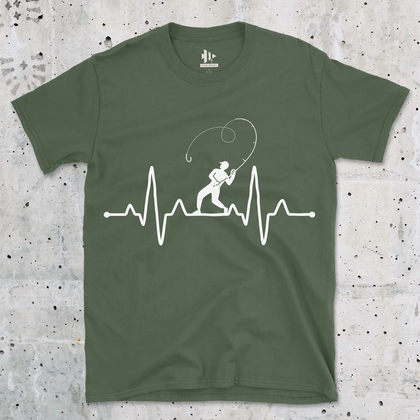 Military Green, Fisherman's Heart Line Tee – fish-room