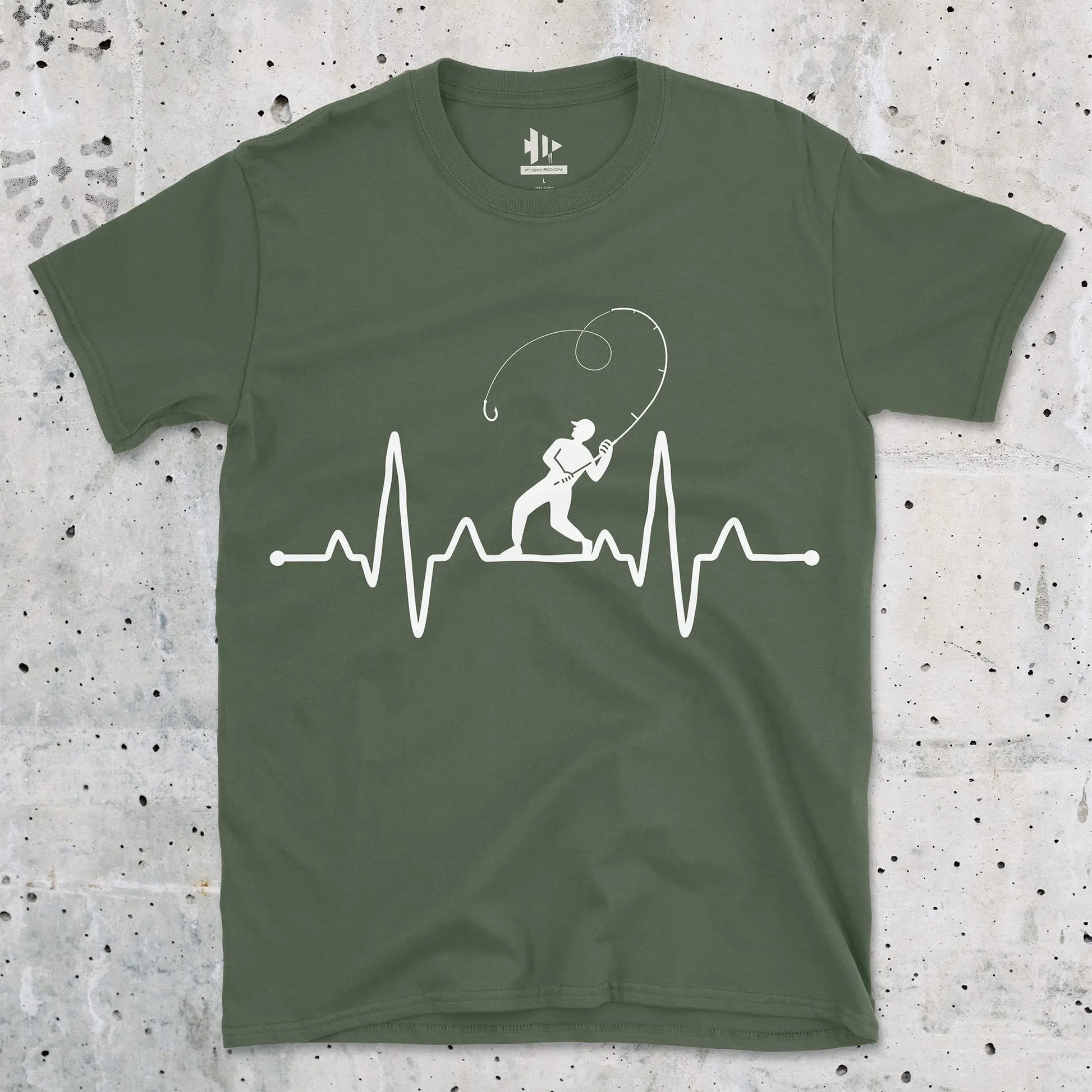 Military Green, Fisherman's Heart Line Tee – fish-room