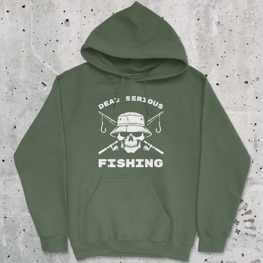 Military Green, Dead Serious Fishing Hoodie – fish-room