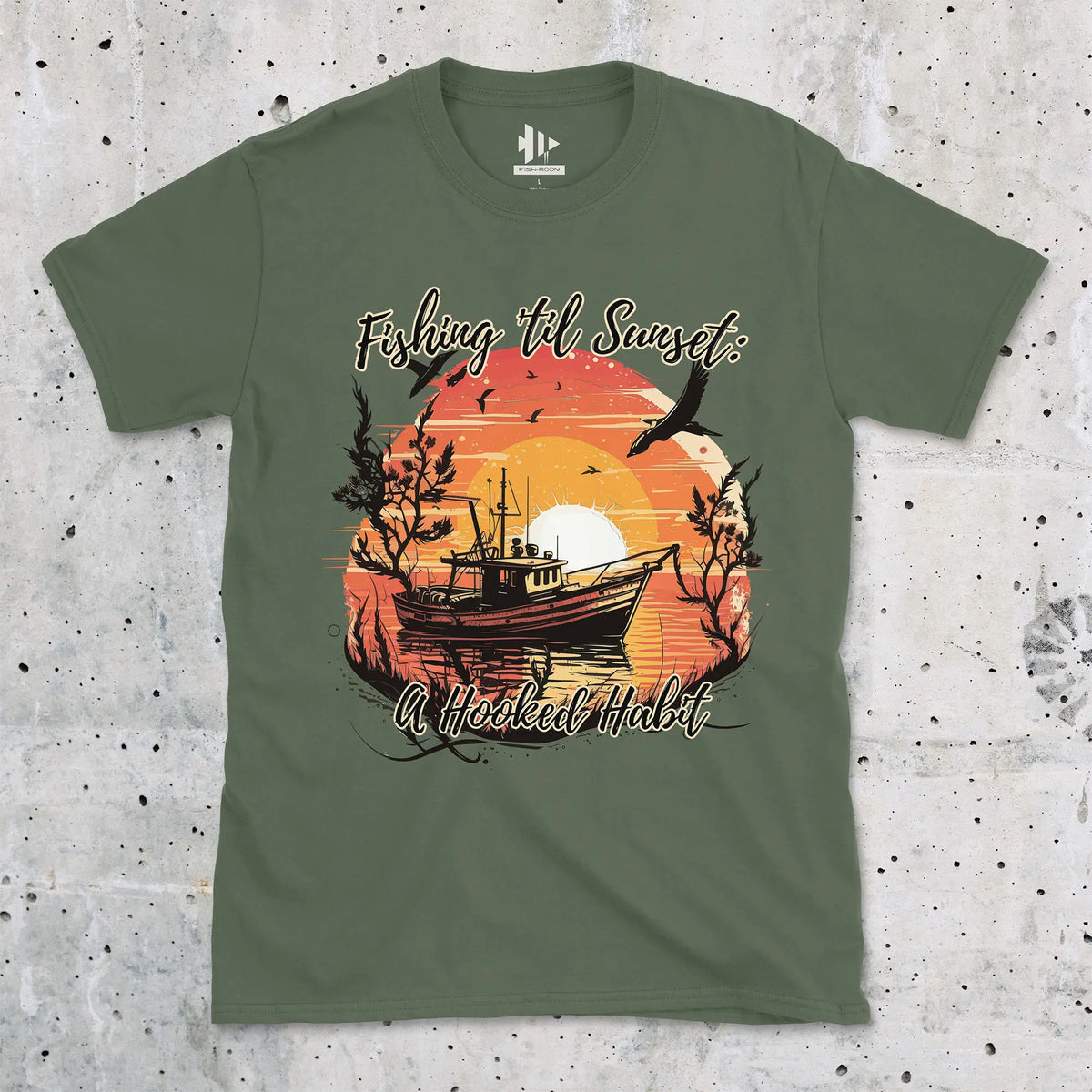 Military Green, Fishing 'til Sunset Tee – fish-room