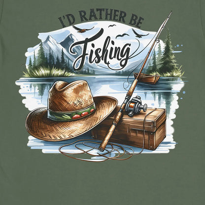 Military Green, I'd Rather Be Fishing Tee – fish-room