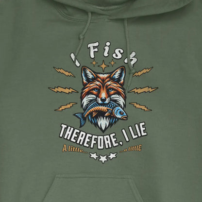 Military Green, I Fish, Therefore I Lie... A Little Hoodie – fish-room