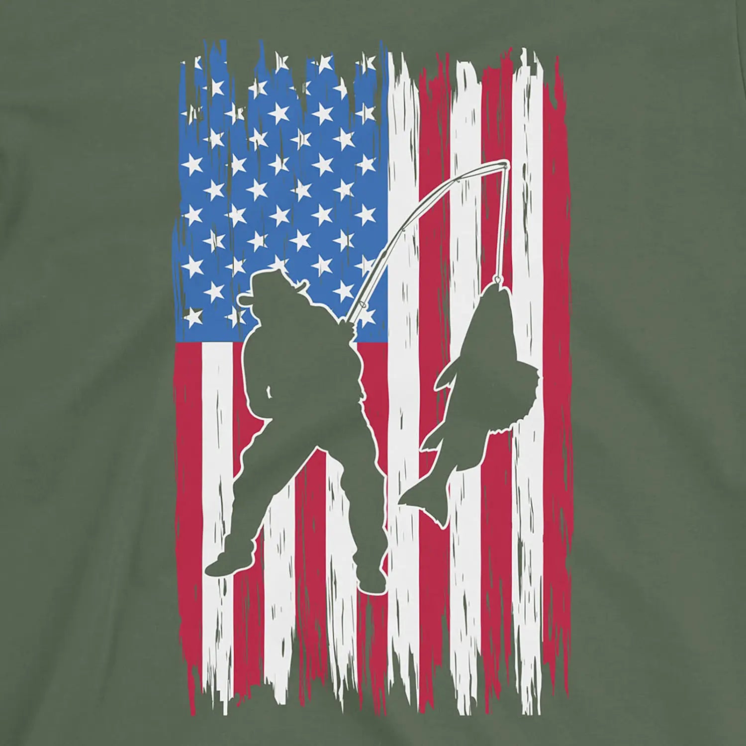 Military Green, Fishing USA Tee – fish-room