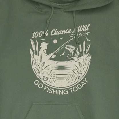 Military Green, 100% Fishing Day Hoodie – fish-room
