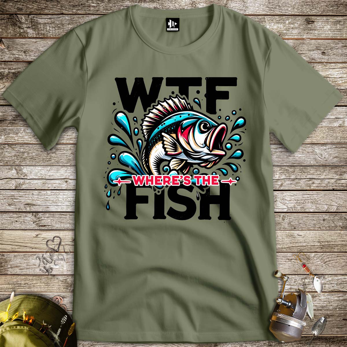 WTF: Where's the Fish? Tee-funny fishing t shirt-FISH-ROOM LLC