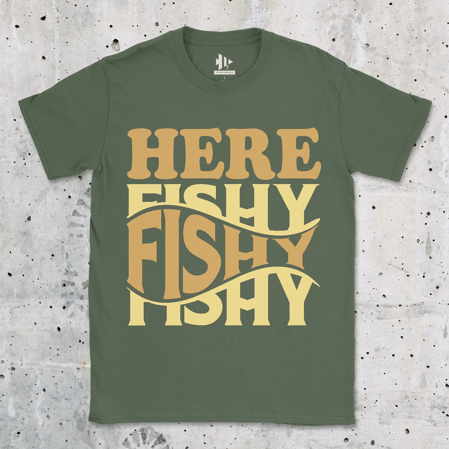 Military Green, Here Fishy Fishy Tee – fish-room