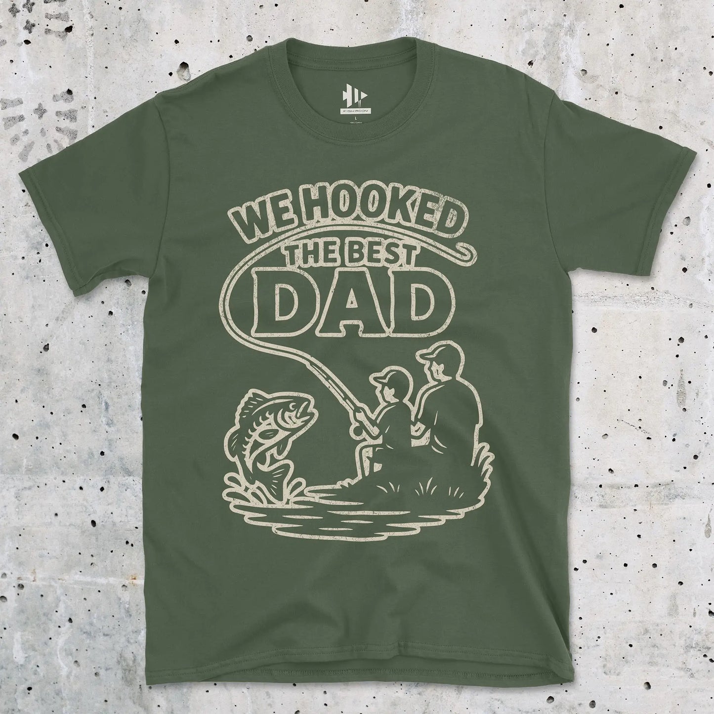 Military Green, We Hooked the Best Dad Tee – fish-room