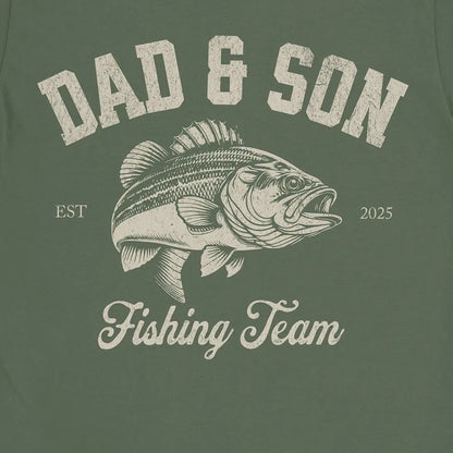 Dad & Son Fishing Team Tee Military Green T-Shirt